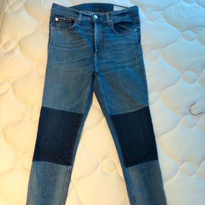 Rag and Bone 30” jeans with coloring blocking